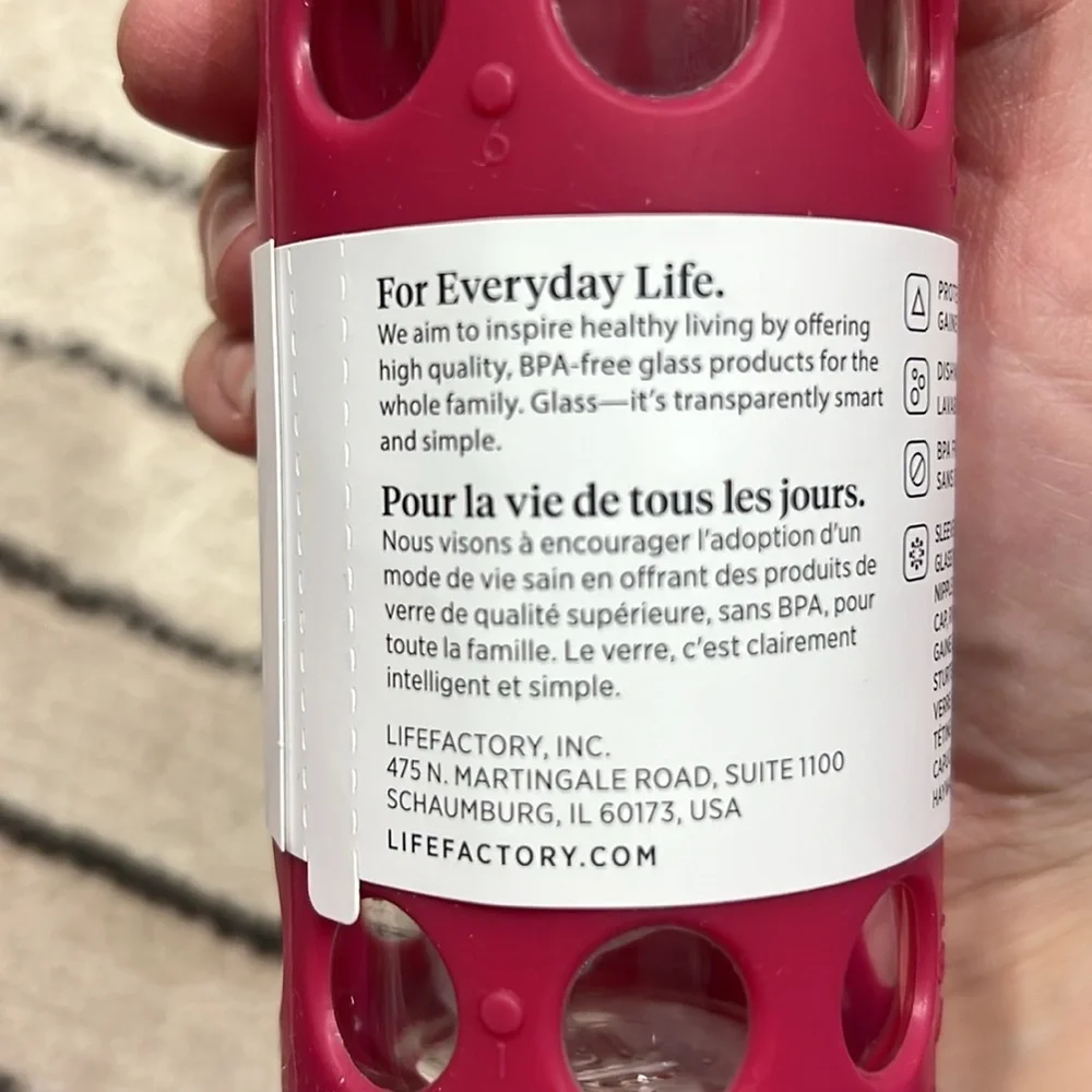 Life Factory glass baby bottle NWT